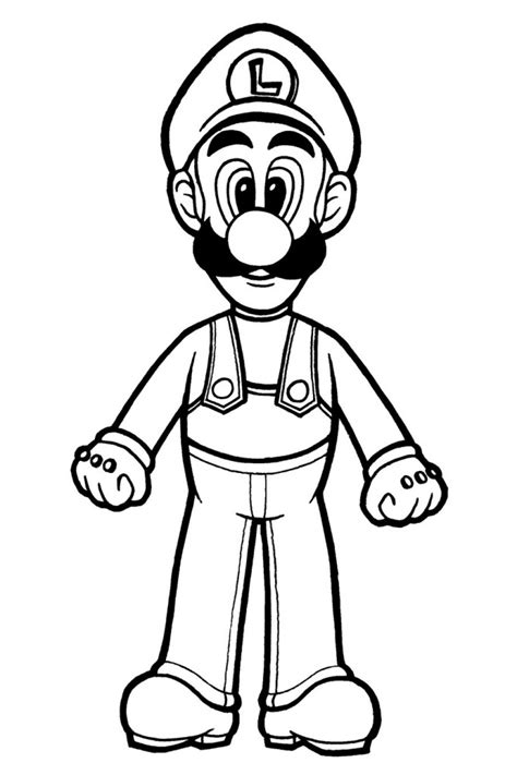 Luigi pictures for coloring for kids